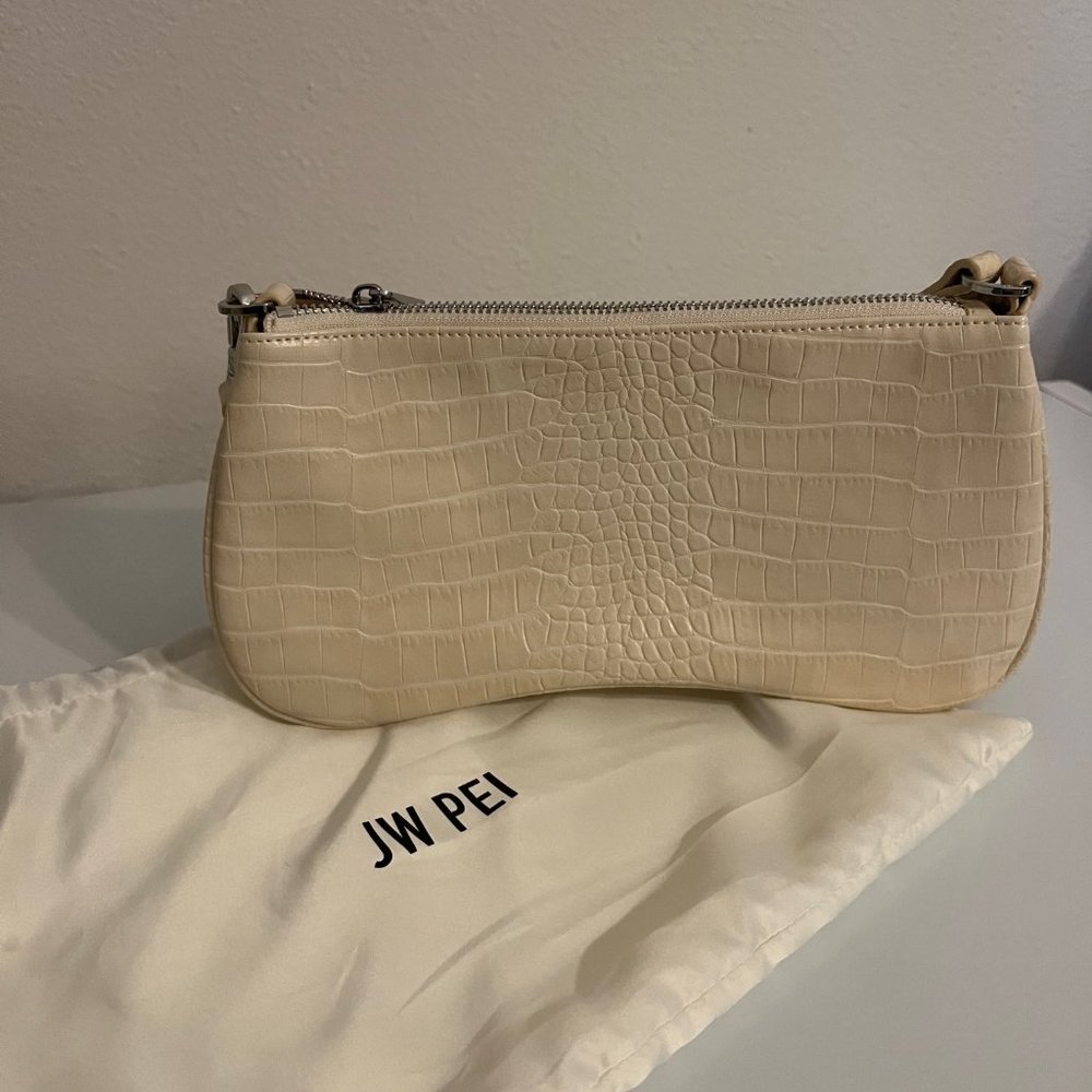 JW PEI Women's Eva Shoulder Handbag - Ivory Croc